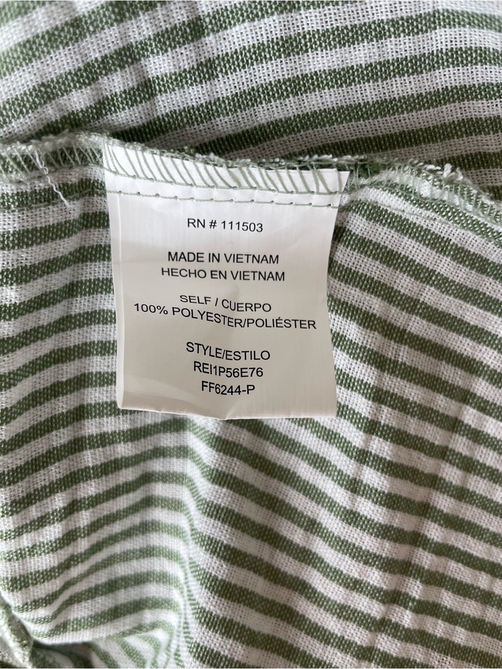 FIG + FLOWER Green Striped Embroidered Peplum Blouse Cottagecore Coastal Button - Picture 5 of 9